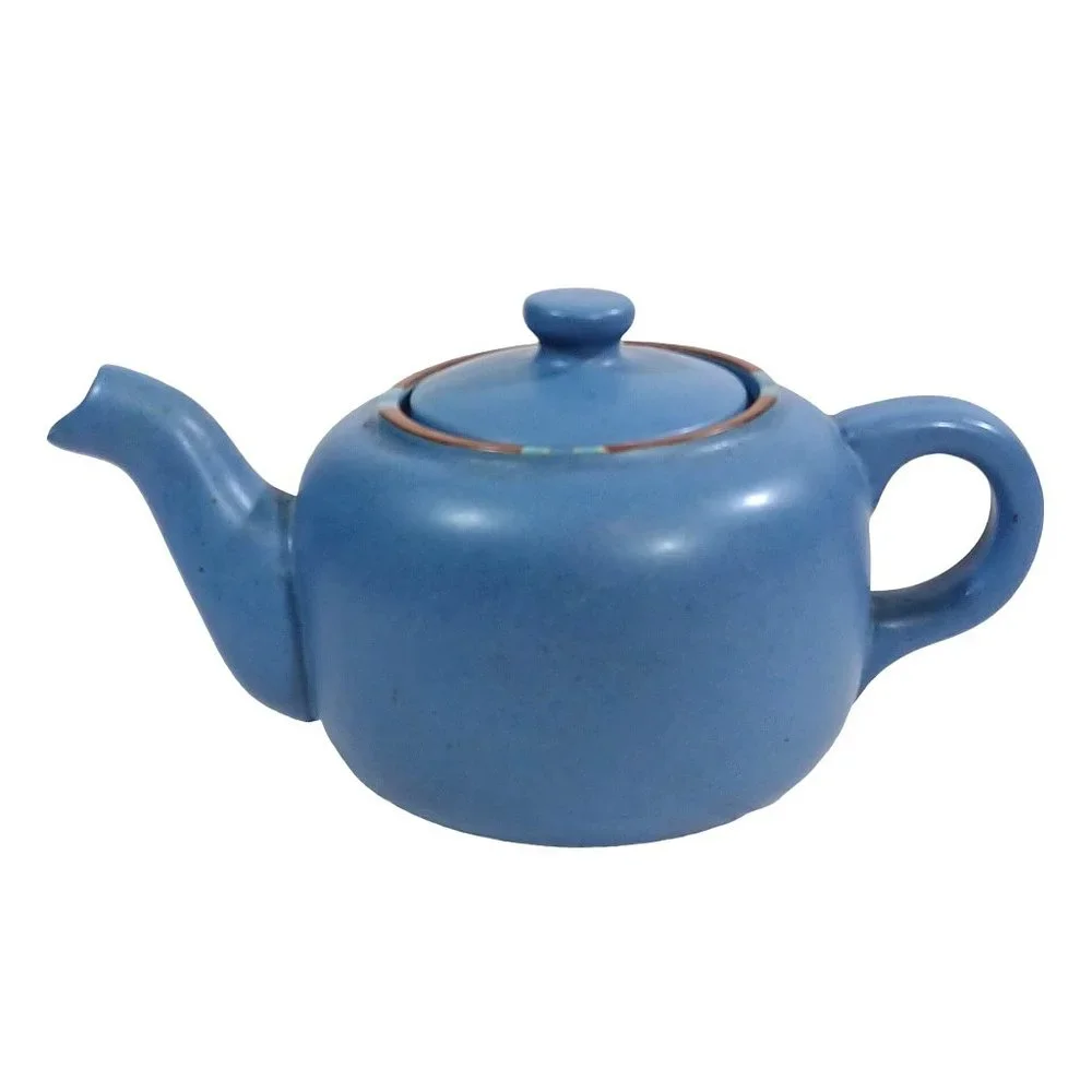 Dansk Mesa Sky Blue 40 oz  Coffee Tea Pot Teapot Southwestern Vintage Portugal - Picture 3 of 12